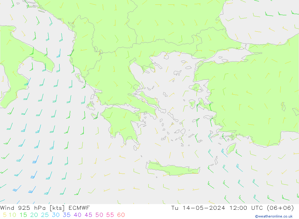 Wind 925 hPa ECMWF di 14.05.2024 12 UTC