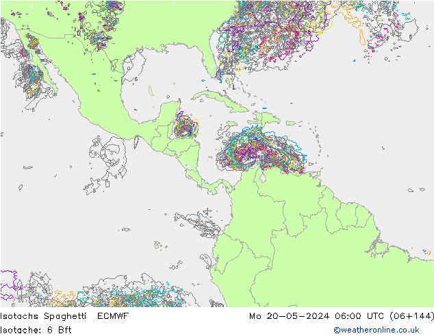 Isotachs Spaghetti ECMWF Mo 20.05.2024 06 UTC