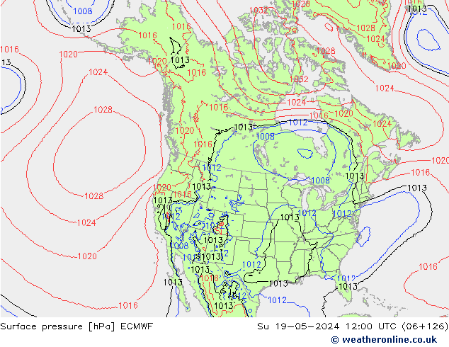 Bodendruck ECMWF So 19.05.2024 12 UTC