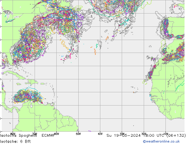 Isotachs Spaghetti ECMWF  19.05.2024 18 UTC