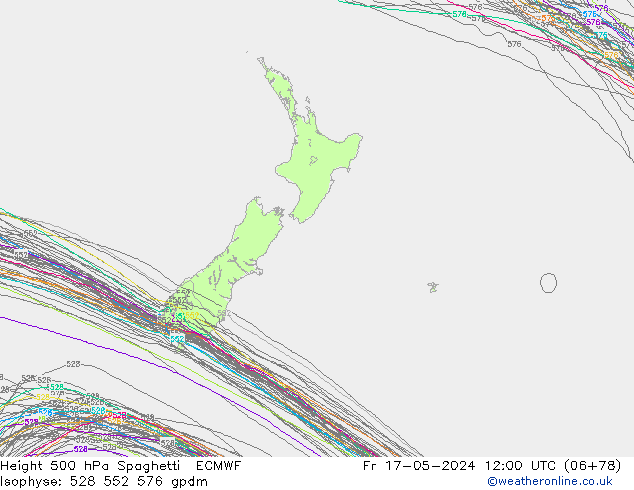 Height 500 hPa Spaghetti ECMWF Fr 17.05.2024 12 UTC