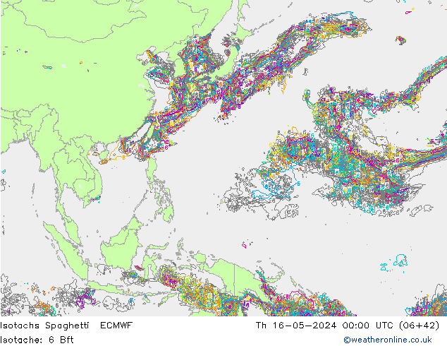 Isotachs Spaghetti ECMWF  16.05.2024 00 UTC