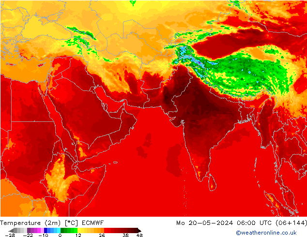 карта температуры ECMWF пн 20.05.2024 06 UTC