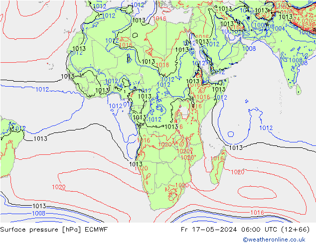 Yer basıncı ECMWF Cu 17.05.2024 06 UTC