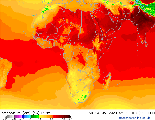 Temperature (2m) ECMWF Su 19.05.2024 06 UTC