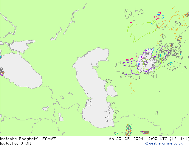 Isotaca Spaghetti ECMWF lun 20.05.2024 12 UTC