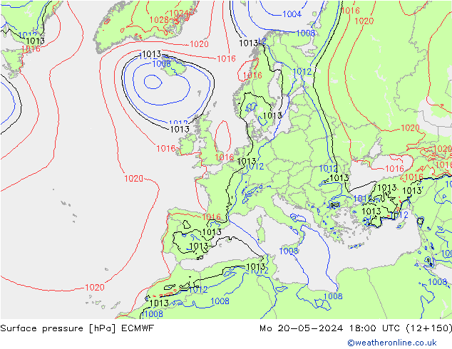 pression de l'air ECMWF lun 20.05.2024 18 UTC