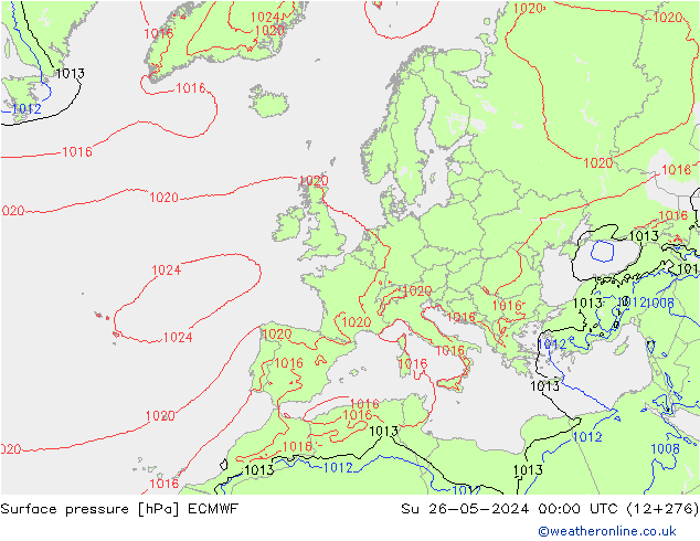 приземное давление ECMWF Вс 26.05.2024 00 UTC
