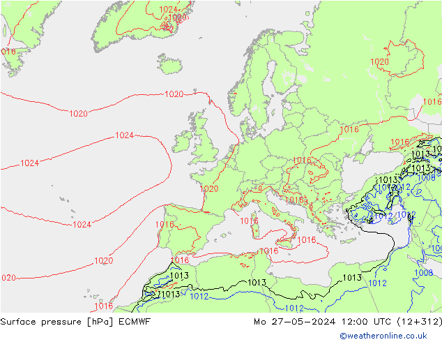 Yer basıncı ECMWF Pzt 27.05.2024 12 UTC
