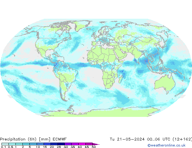 Precipitação (6h) ECMWF Ter 21.05.2024 06 UTC