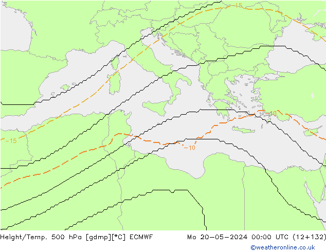 Hoogte/Temp. 500 hPa ECMWF ma 20.05.2024 00 UTC