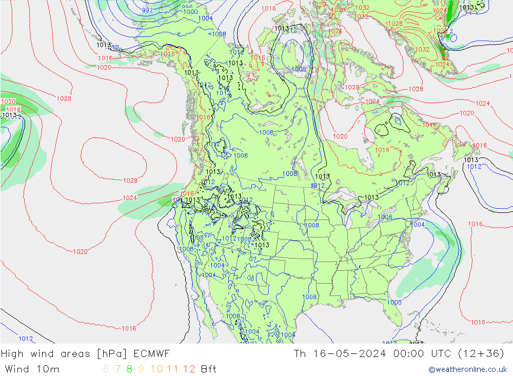 Windvelden ECMWF do 16.05.2024 00 UTC