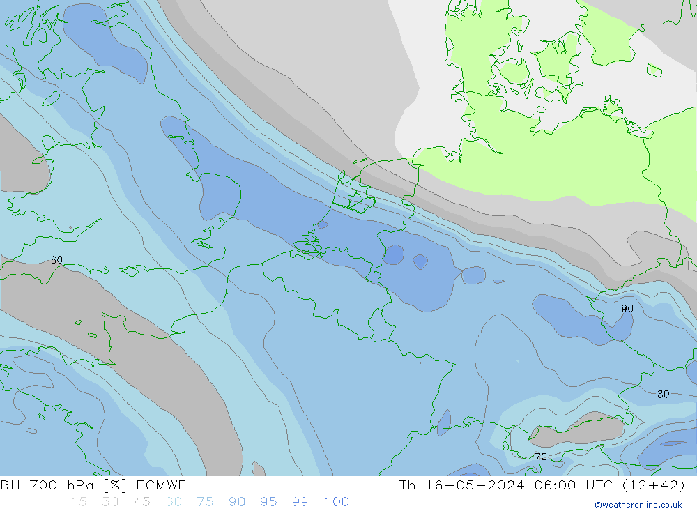 RH 700 hPa ECMWF Th 16.05.2024 06 UTC