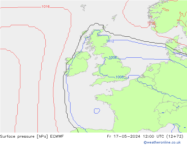 Pressione al suolo ECMWF ven 17.05.2024 12 UTC