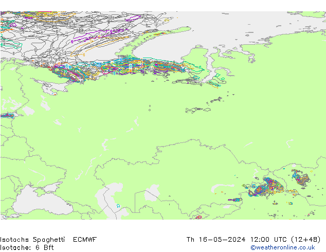 Isotachen Spaghetti ECMWF do 16.05.2024 12 UTC