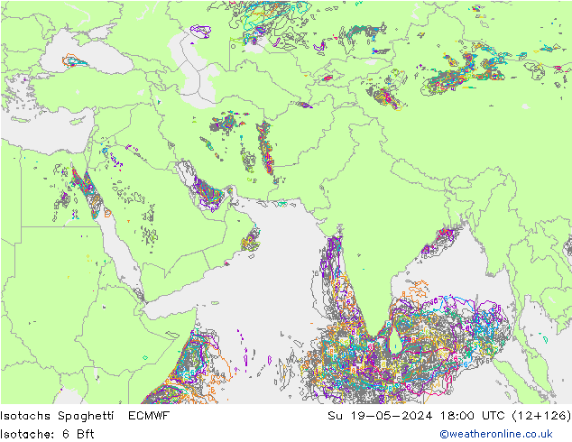 Isotachs Spaghetti ECMWF Su 19.05.2024 18 UTC