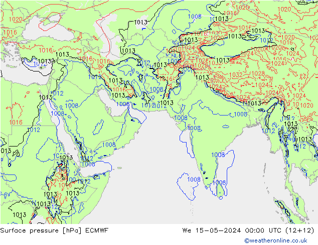 приземное давление ECMWF ср 15.05.2024 00 UTC