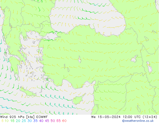 Wind 925 hPa ECMWF wo 15.05.2024 12 UTC