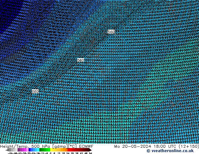 Geop./Temp. 500 hPa ECMWF lun 20.05.2024 18 UTC