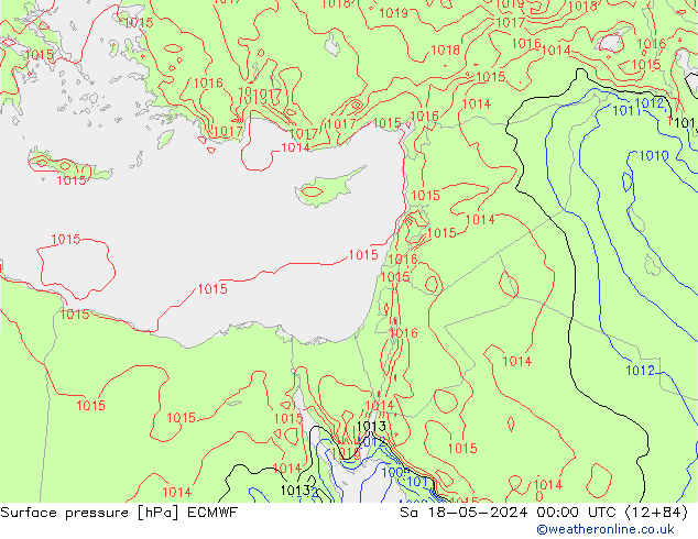 Luchtdruk (Grond) ECMWF za 18.05.2024 00 UTC