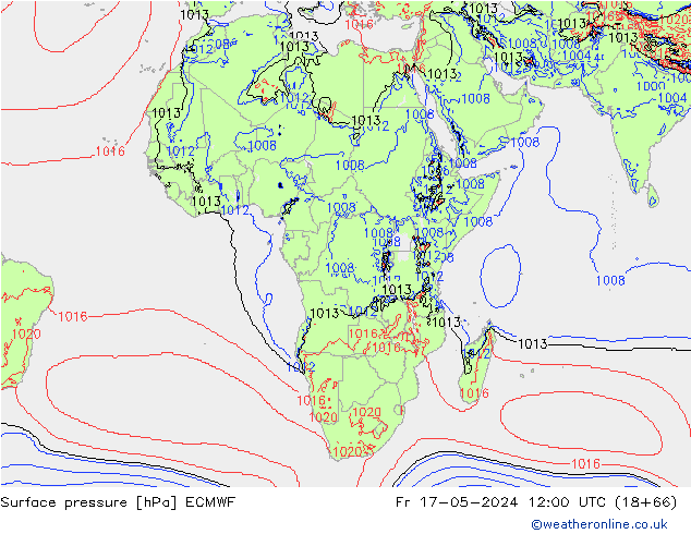 Surface pressure ECMWF Fr 17.05.2024 12 UTC