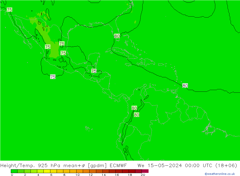 Yükseklik/Sıc. 925 hPa ECMWF Çar 15.05.2024 00 UTC