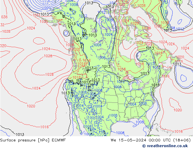 地面气压 ECMWF 星期三 15.05.2024 00 UTC