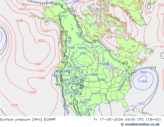 Bodendruck ECMWF Fr 17.05.2024 06 UTC