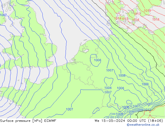 地面气压 ECMWF 星期三 15.05.2024 00 UTC