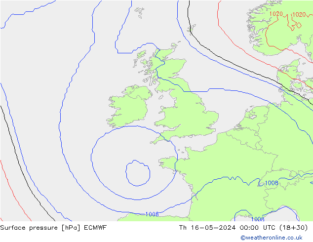 ciśnienie ECMWF czw. 16.05.2024 00 UTC