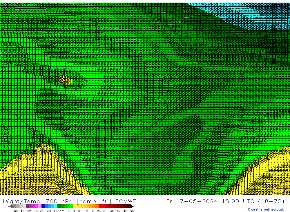 Yükseklik/Sıc. 700 hPa ECMWF Cu 17.05.2024 18 UTC