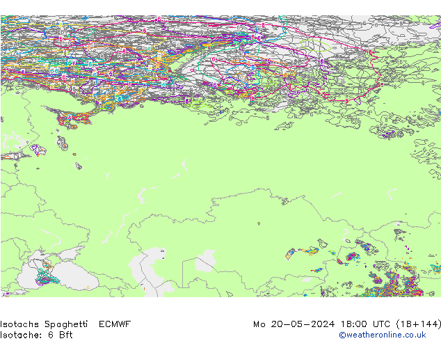 Eşrüzgar Hızları Spaghetti ECMWF Pzt 20.05.2024 18 UTC