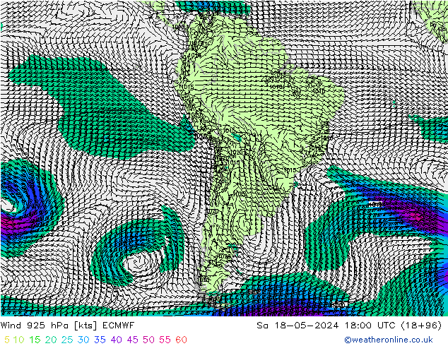 Wind 925 hPa ECMWF So 18.05.2024 18 UTC