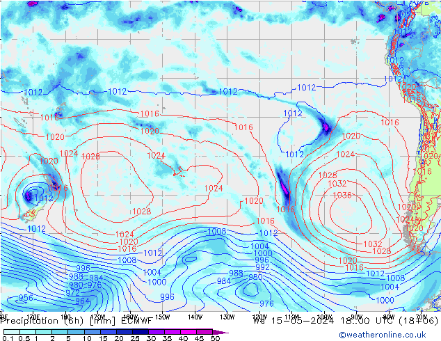 Yağış (6h) ECMWF Çar 15.05.2024 00 UTC