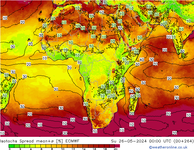 Isotachs Spread ECMWF dom 26.05.2024 00 UTC