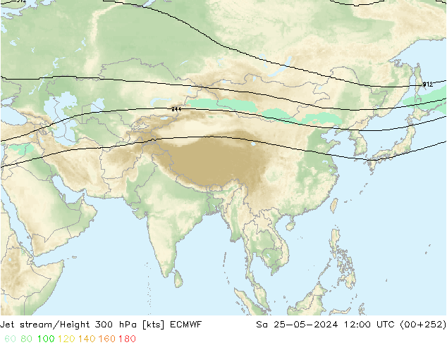 Jet stream ECMWF Sáb 25.05.2024 12 UTC