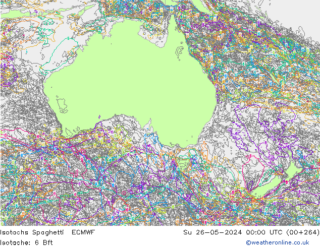 Isotachen Spaghetti ECMWF So 26.05.2024 00 UTC