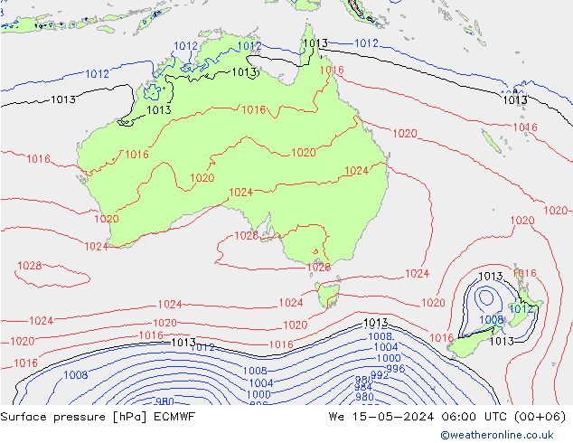 Surface pressure ECMWF We 15.05.2024 06 UTC