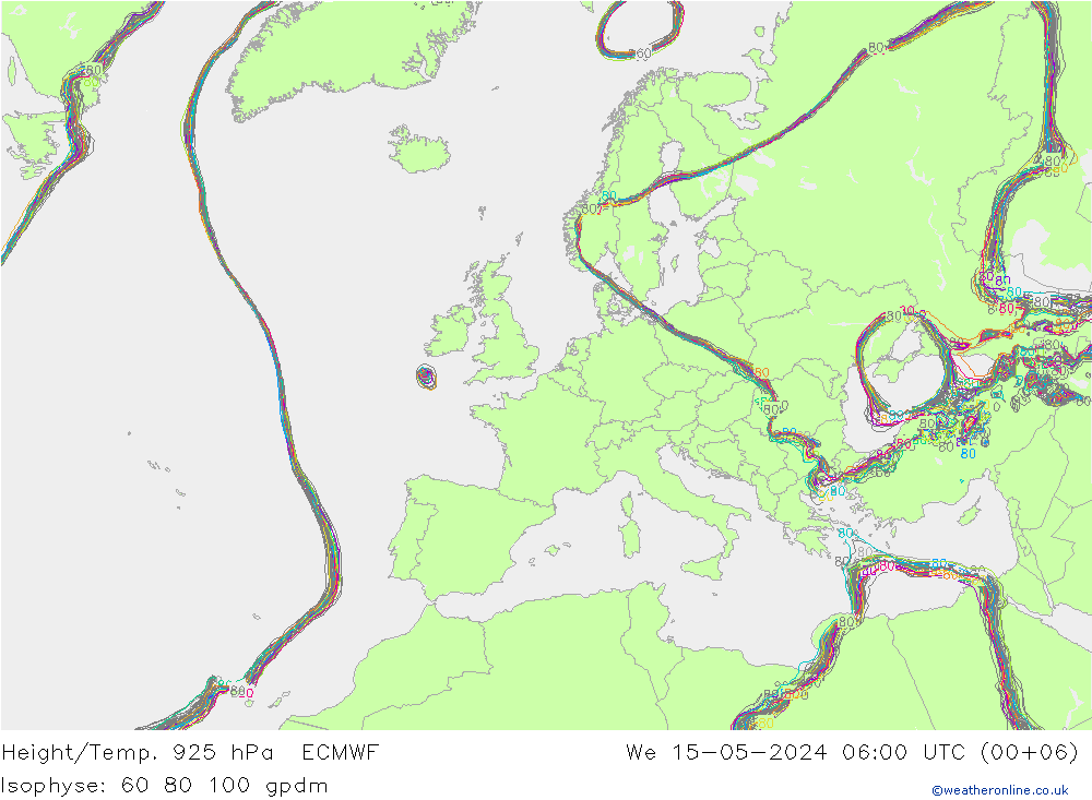 Height/Temp. 925 hPa ECMWF Mi 15.05.2024 06 UTC