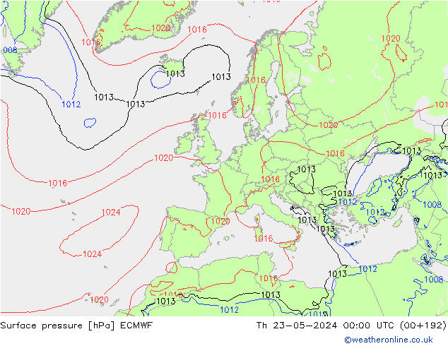 Bodendruck ECMWF Do 23.05.2024 00 UTC