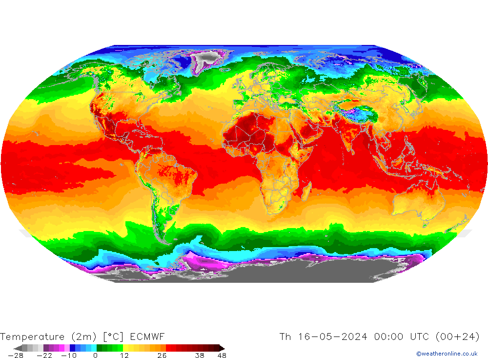 Temperature (2m) ECMWF Th 16.05.2024 00 UTC