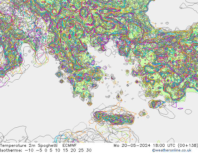 Temperatura 2m Spaghetti ECMWF Seg 20.05.2024 18 UTC
