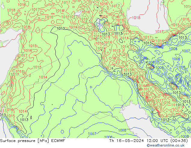 Luchtdruk (Grond) ECMWF do 16.05.2024 12 UTC