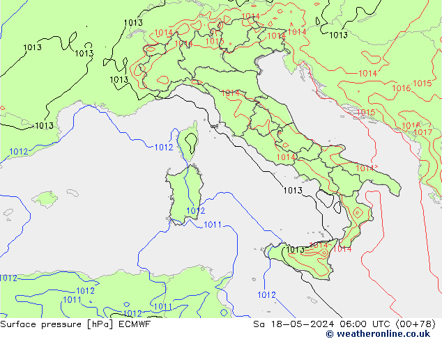 Yer basıncı ECMWF Cts 18.05.2024 06 UTC