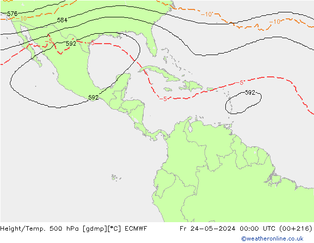 Height/Temp. 500 hPa ECMWF  24.05.2024 00 UTC