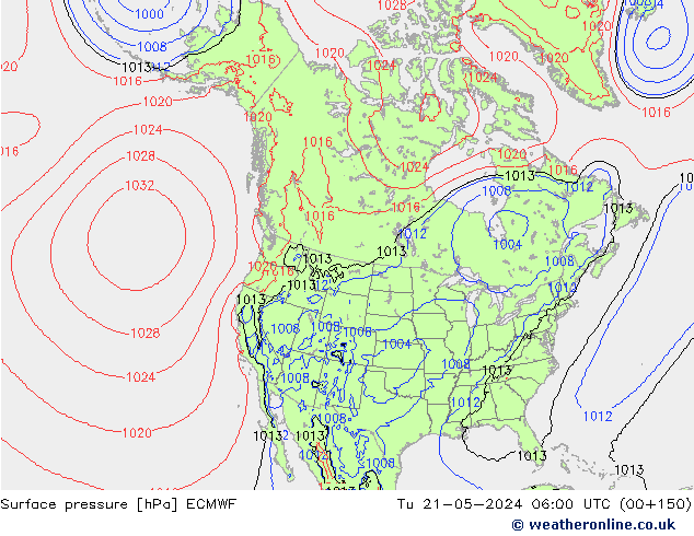 Bodendruck ECMWF Di 21.05.2024 06 UTC