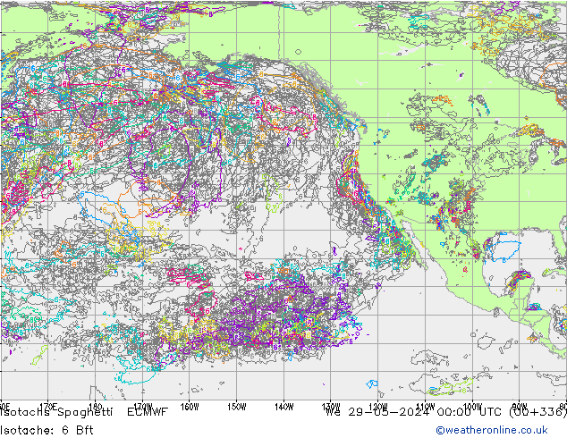 Isotachen Spaghetti ECMWF wo 29.05.2024 00 UTC