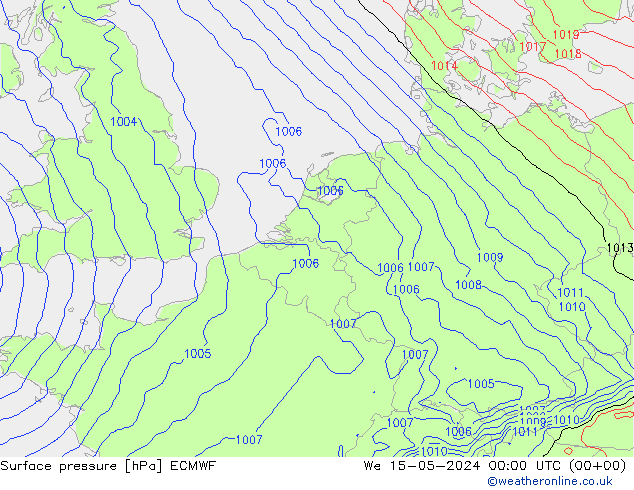 Surface pressure ECMWF We 15.05.2024 00 UTC