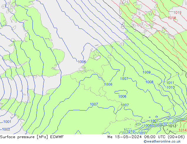 地面气压 ECMWF 星期三 15.05.2024 06 UTC