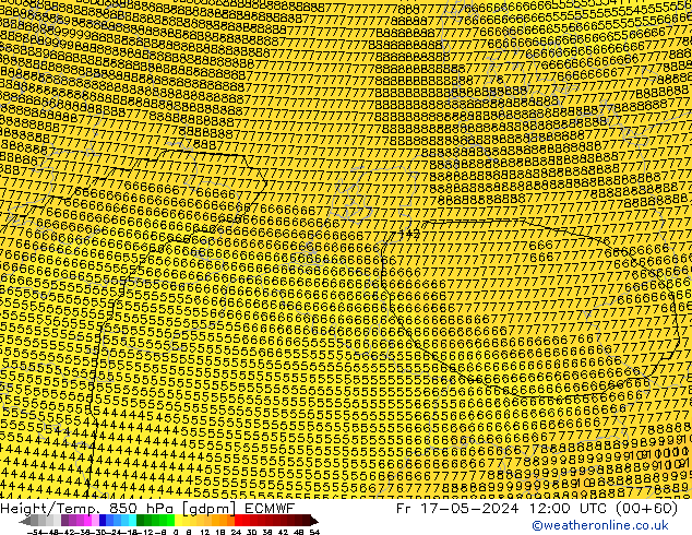 Height/Temp. 850 hPa ECMWF Fr 17.05.2024 12 UTC